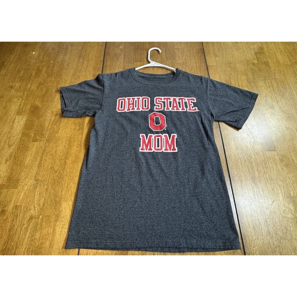 Ohio State University Buckeyes Mom J-America T Shirt Women Size Small Gray Red